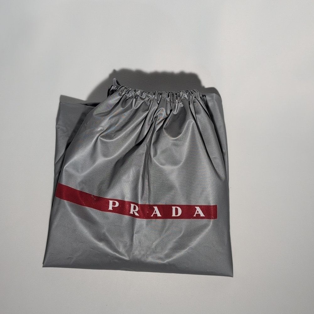 Prada Silver Drawstring Bag with Red Accent (plastic) - Picture 10 of 11